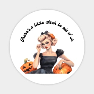 Retro Witch Pinup Girl Magnet